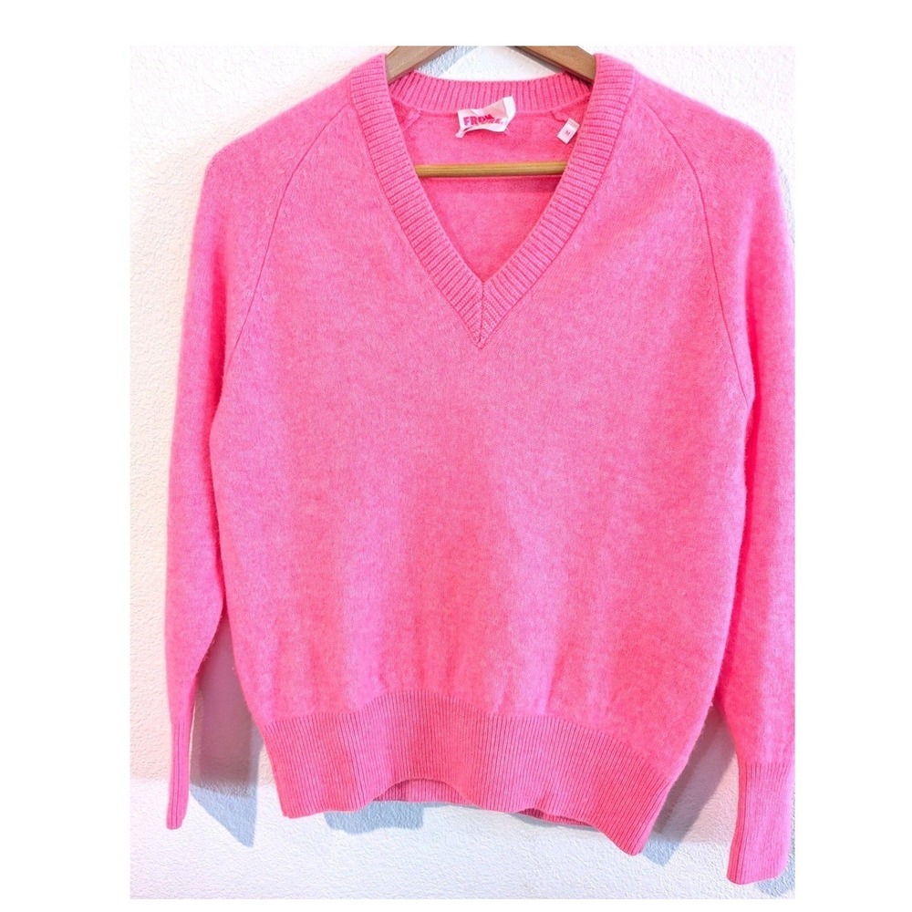 From Future Pink Heathered 100% Cashmere V Neck Sweater Women's M